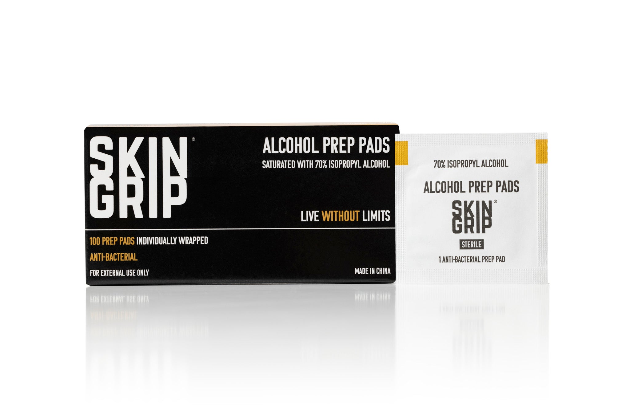 Skin Grip Alcohol Prep Pads - 100 Count