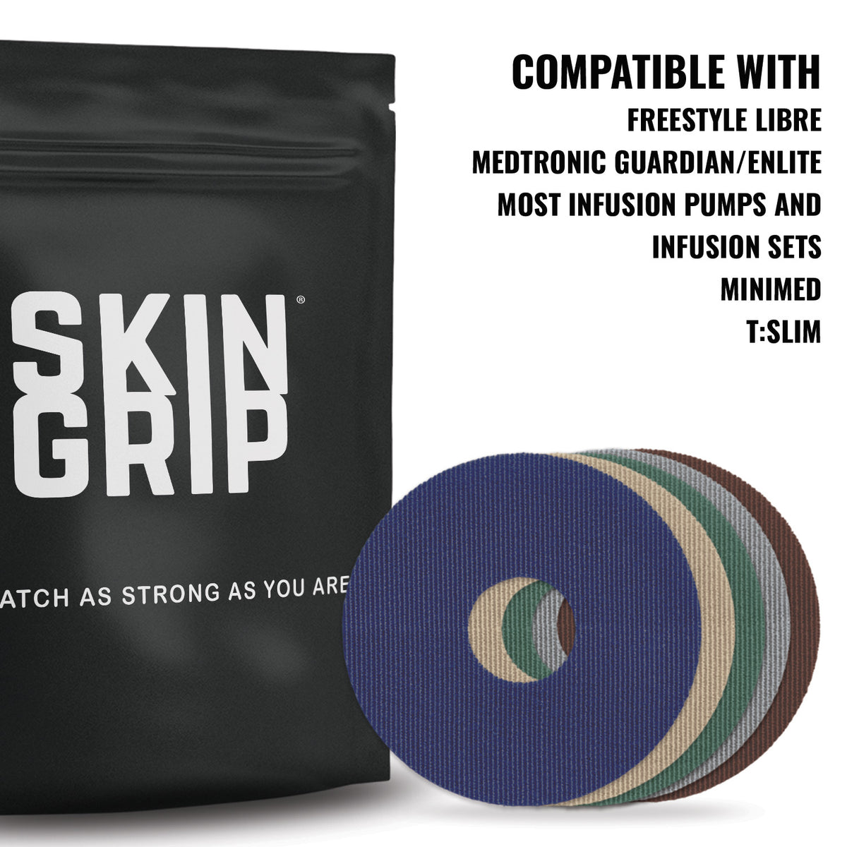 Skin Grip Original - Universal Adhesive Patches (0.8 inch Hole)