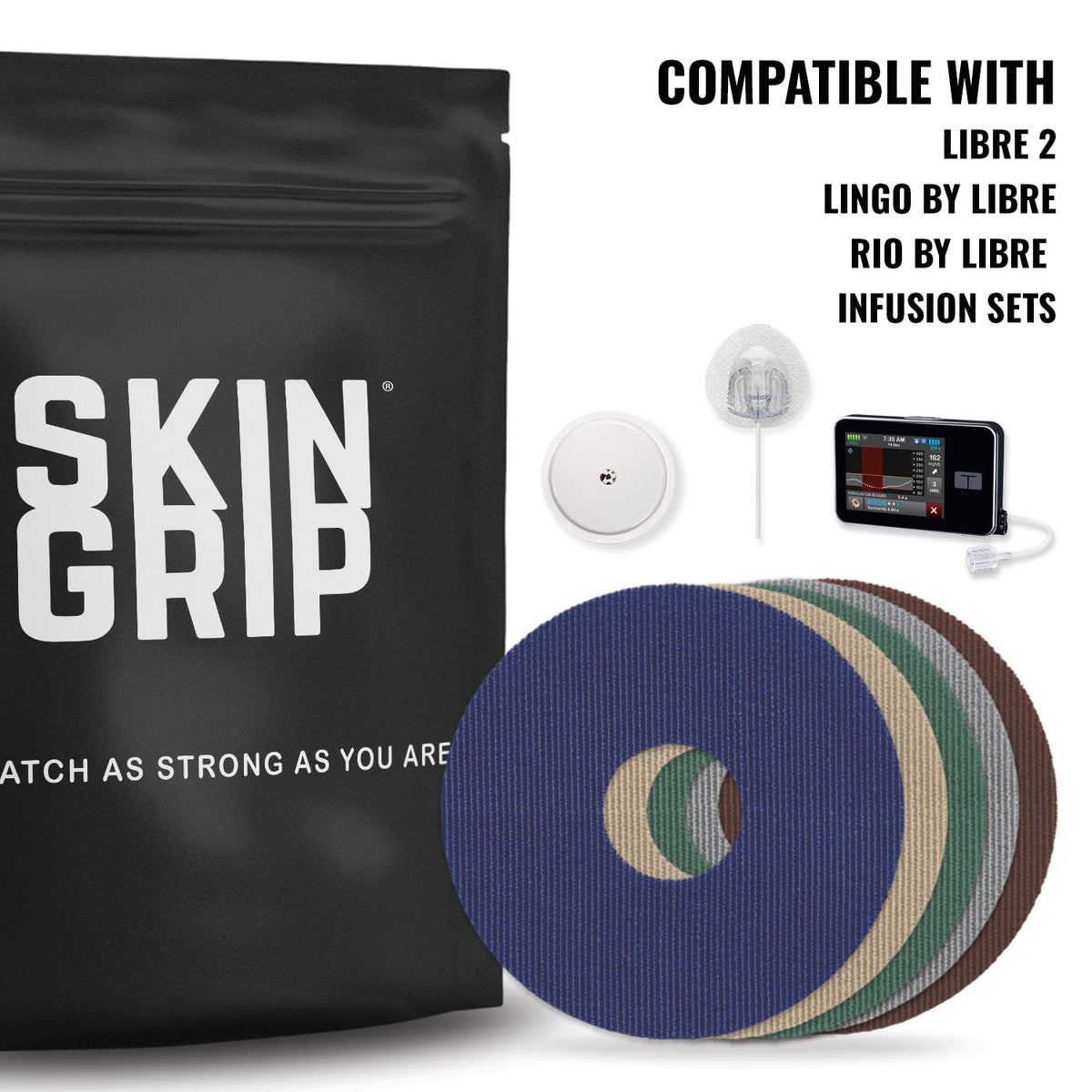 Skin Grip Original - Universal Adhesive Patches (0.8 inch Hole)