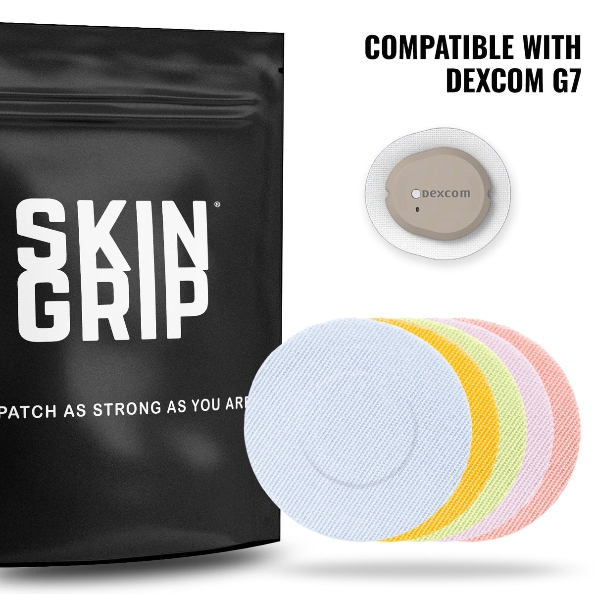 Skin Grip Original - Dexcom G7 Adhesive Patches - 20 Pack