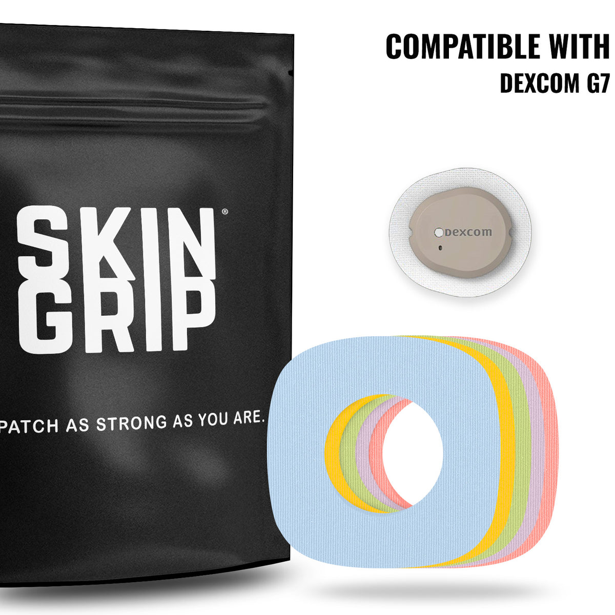 Skin Grip Original - Dexcom G7 Adhesive Patches (With Cutout)