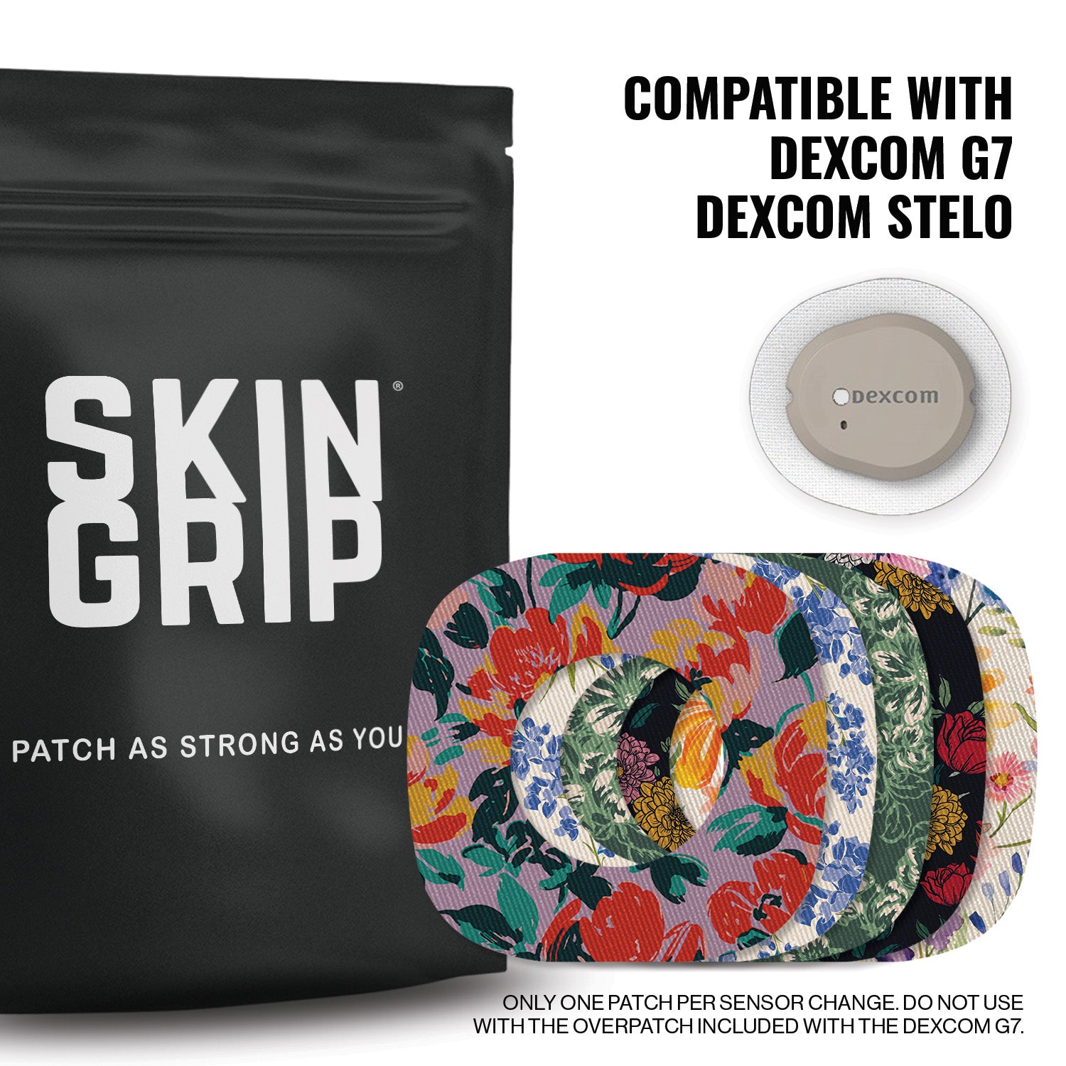 Skin Grip Original - Dexcom G7 & Stelo Adhesive Patches (With Cutout)