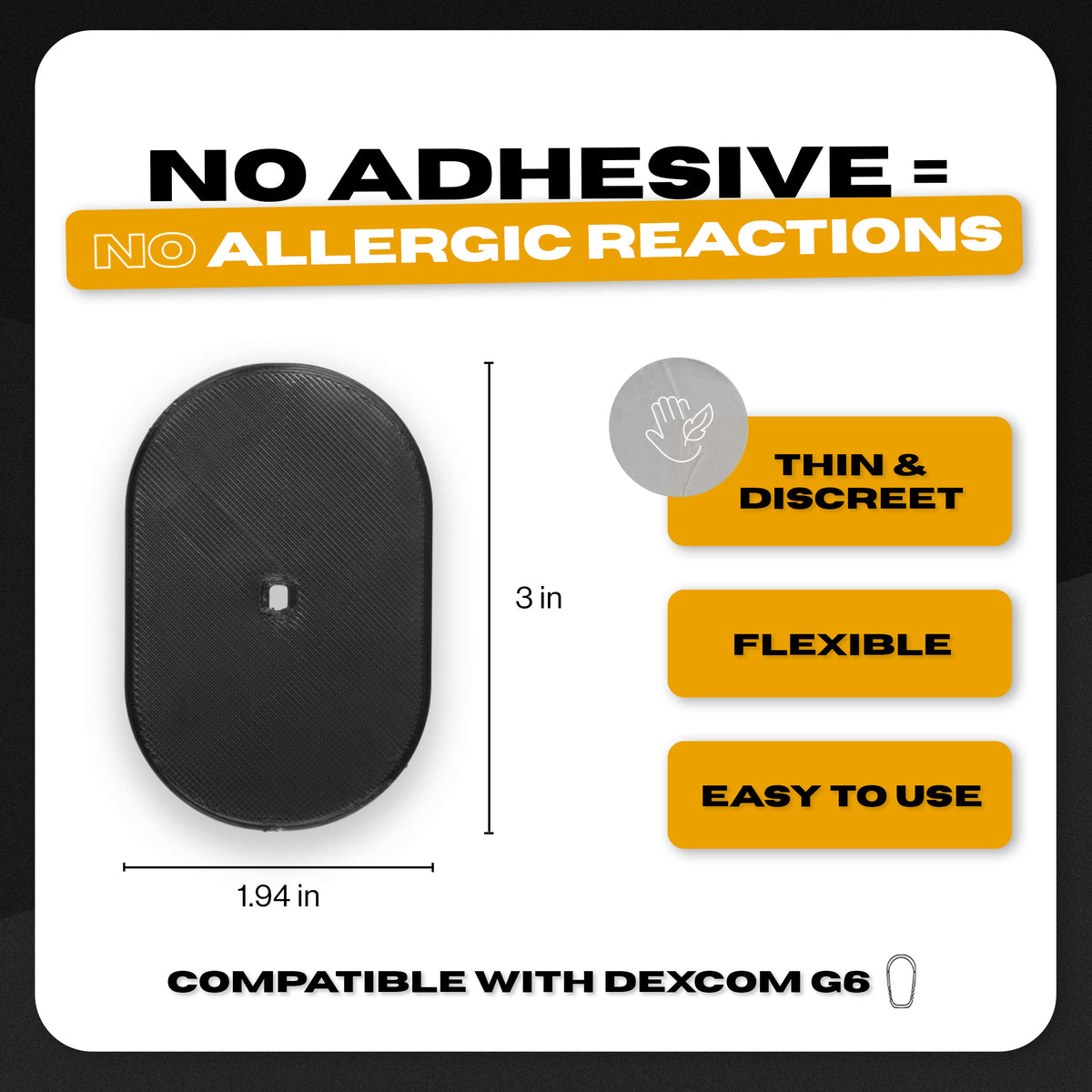 Flexible & Reusable Cover and x10 Patches Compatible with Dexcom