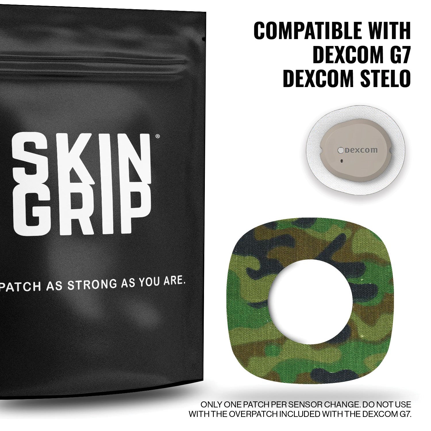 Skin Grip Original - Dexcom G7 & Stelo Adhesive Patches (With Cutout)