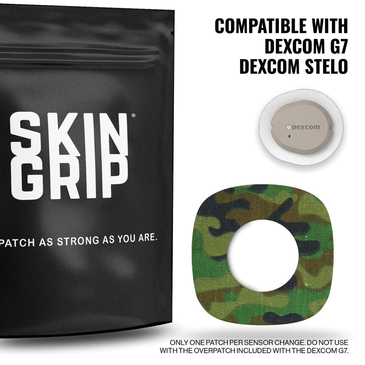 Skin Grip Original - Dexcom G7 &amp; Stelo Adhesive Patches (With Cutout)