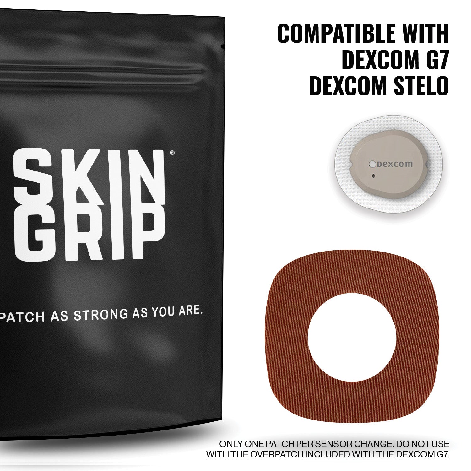 Skin Grip Original - Dexcom G7 & Stelo Adhesive Patches (With Cutout)