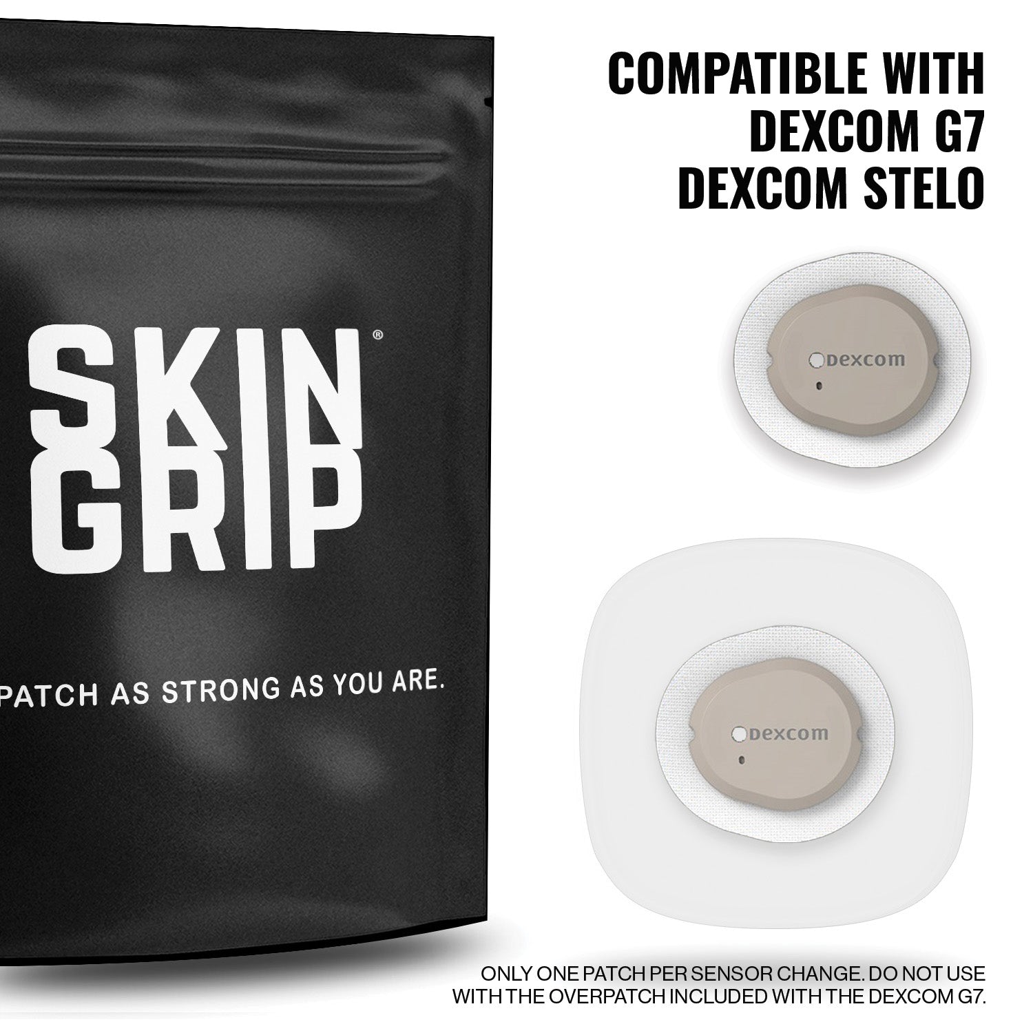 Skin Grip Original - Dexcom G7 & Stelo Adhesive Patches (With Cutout)