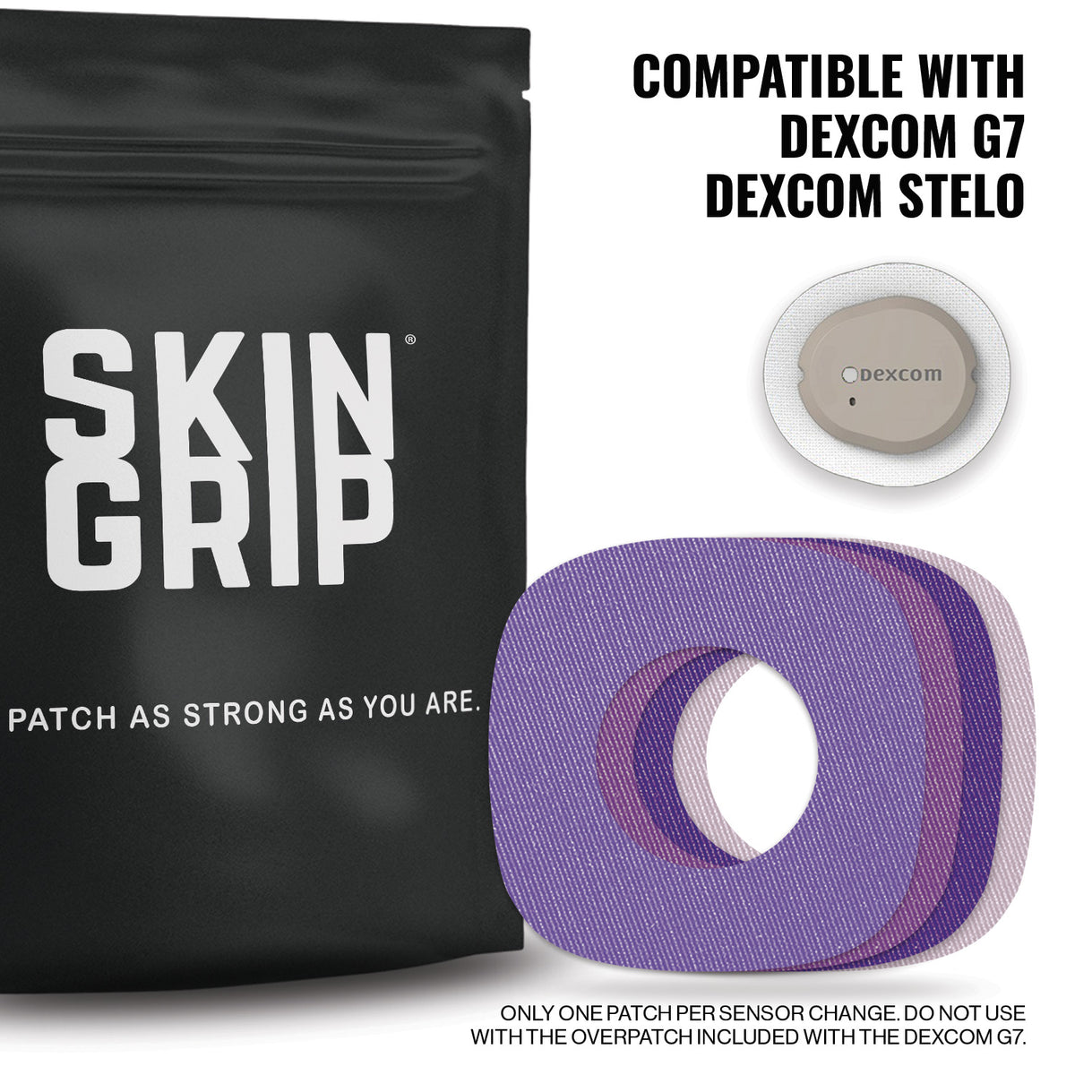 Skin Grip Original - Dexcom G7 &amp; Stelo Adhesive Patches (With Cutout)