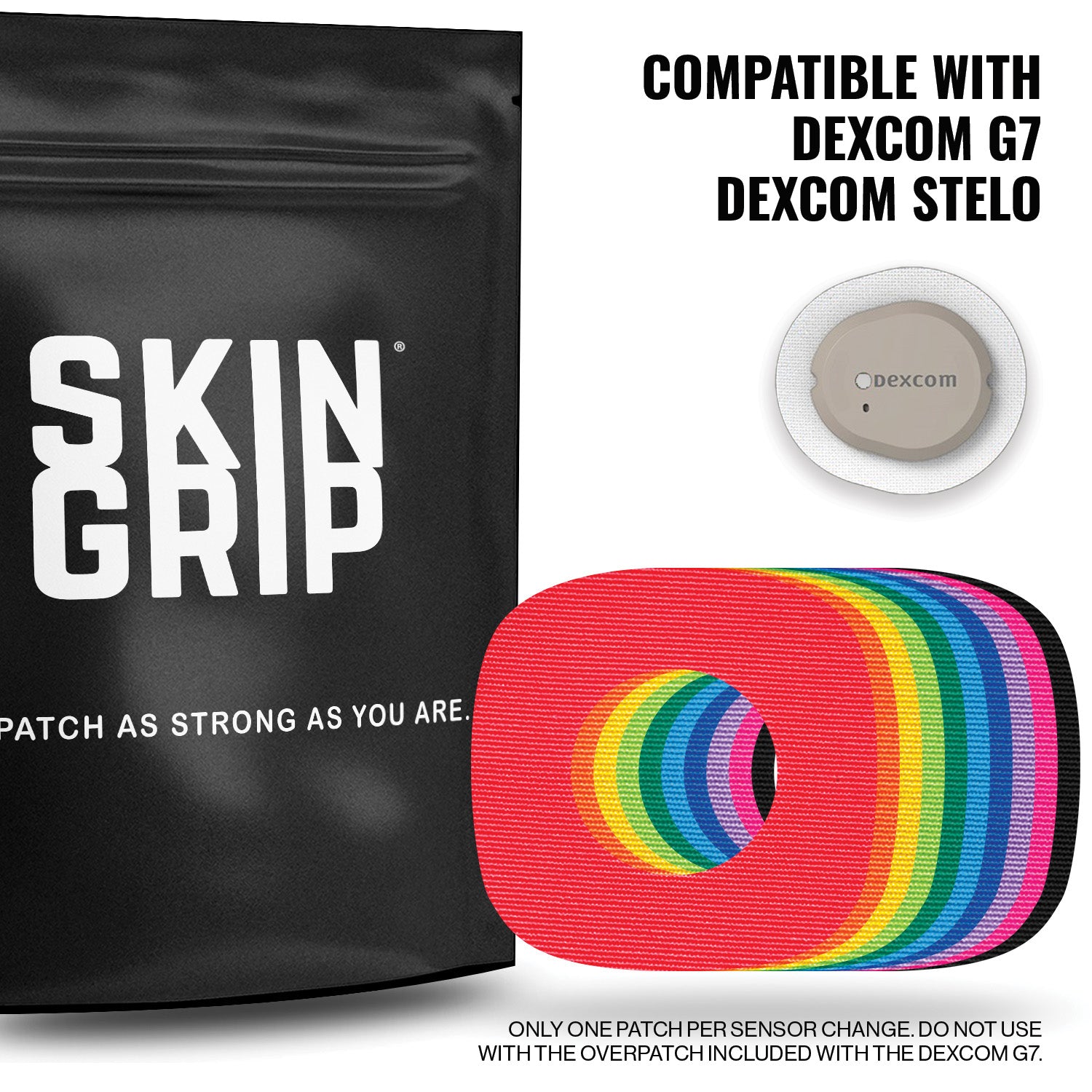 Skin Grip Original - Dexcom G7 & Stelo Adhesive Patches (With Cutout)
