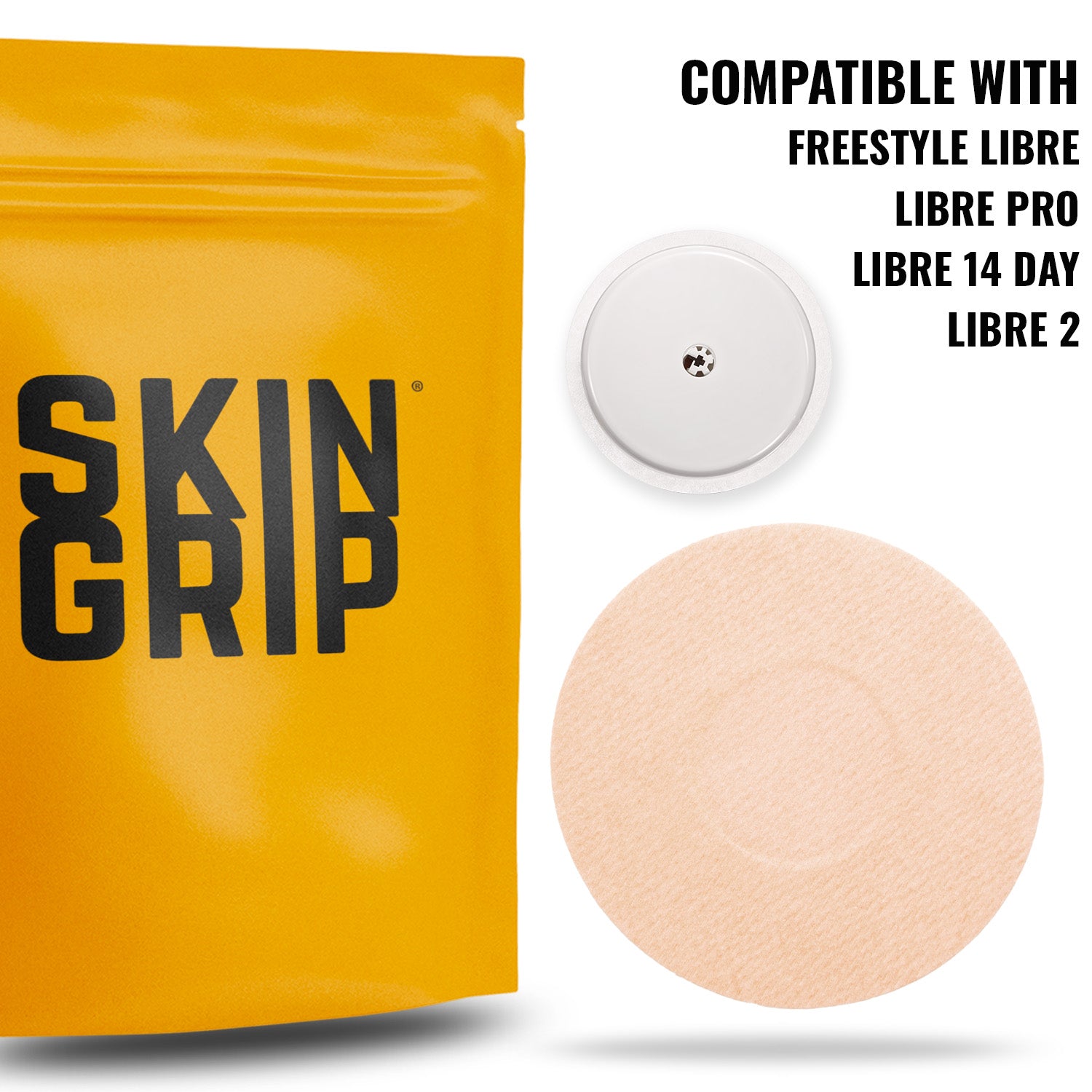Skin Grip MAX Freestyle Libre 2+ & Lingo Patches - 10 Pack