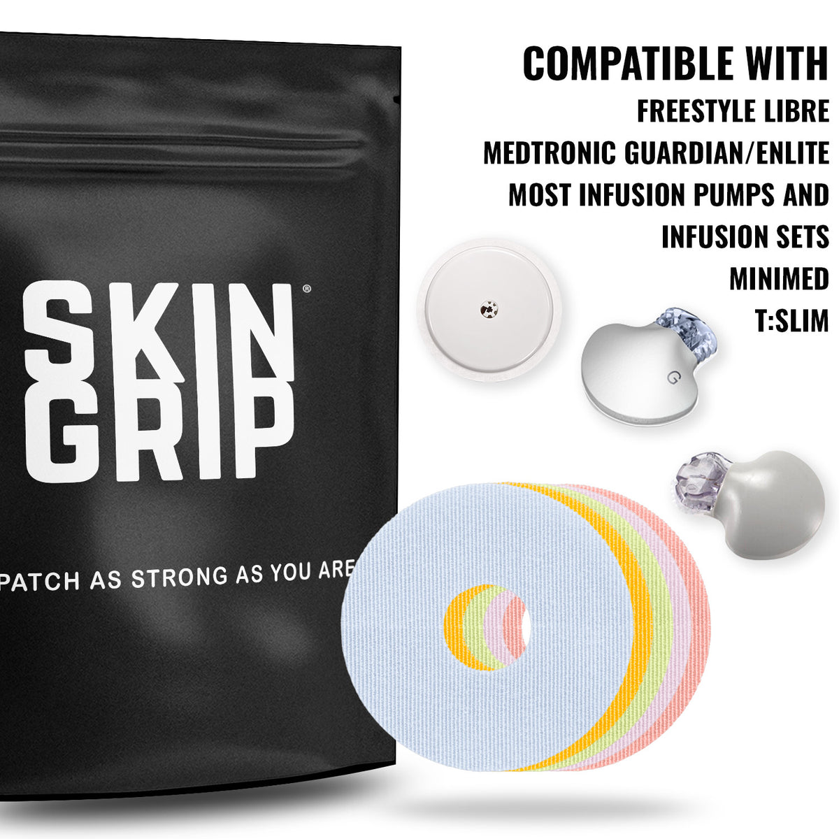 Skin Grip Original - Universal Adhesive Patches (0.8 inch Hole)