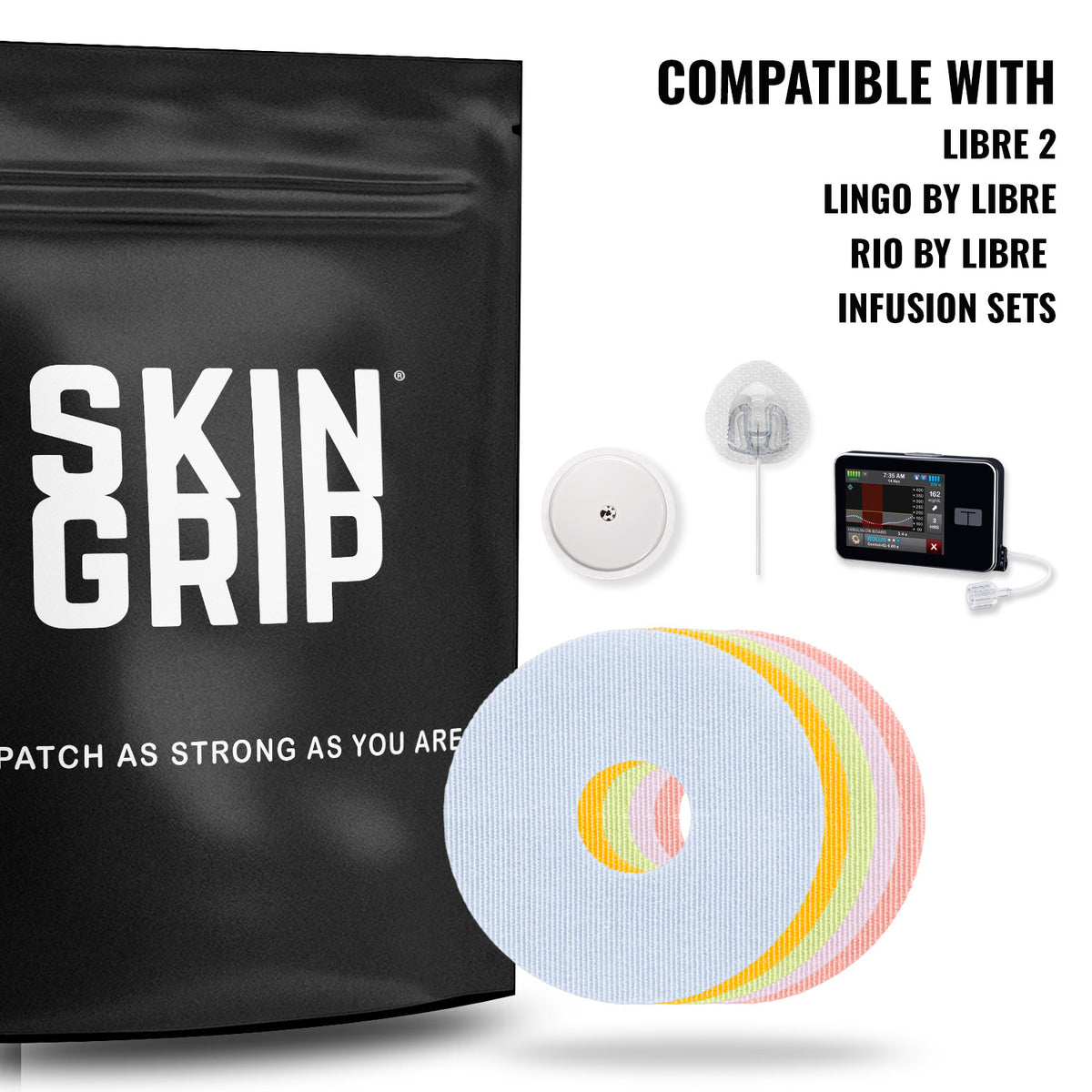 Skin Grip Original - Universal Adhesive Patches (0.8 inch Hole)